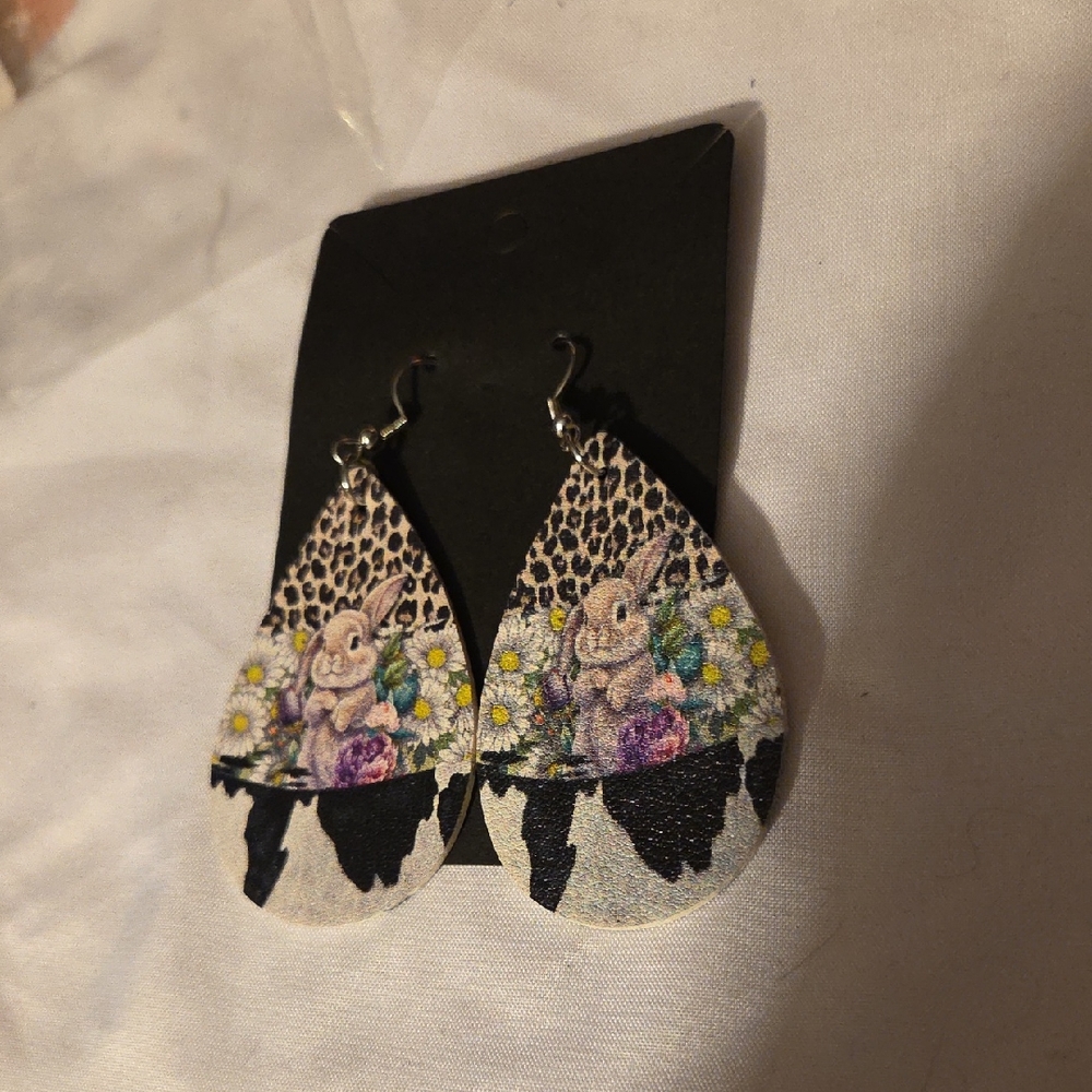 Leopard Print Bunny Earrings